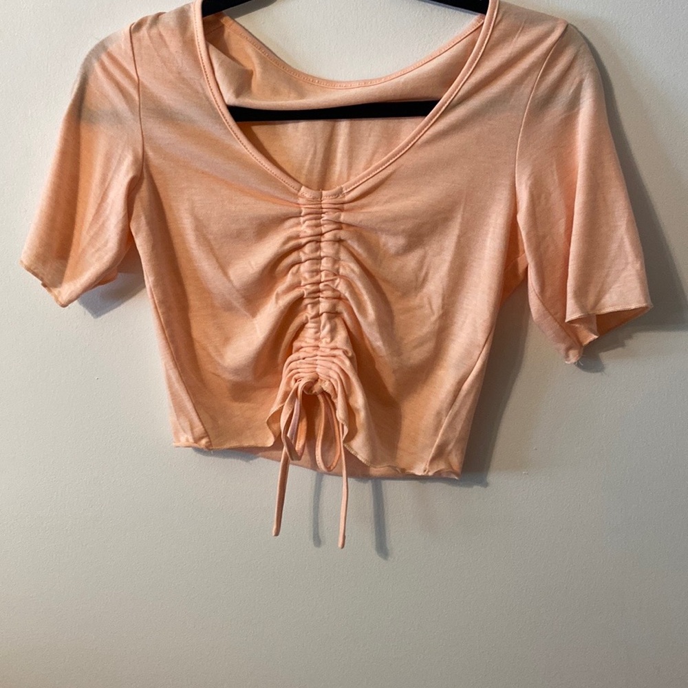 Peach Ruched Women's Crop Top